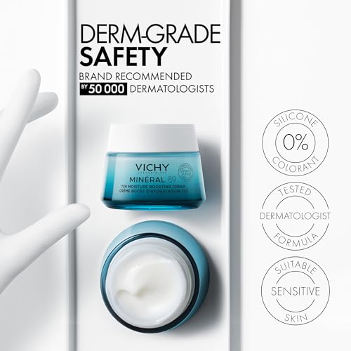 VICHY Mineral 89 Hydrating Face Cream 1.69oz - Lightweight, Fragrance-Free Moisturizer
