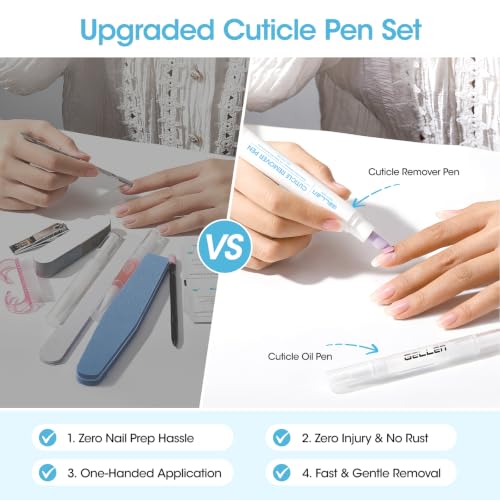 Gellen 3-in-1 Cuticle Remover & Aloe Vera Oil Pen Set