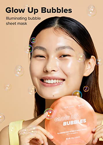 I DEW CARE Sheet Mask Pack - Glow Up Bubbles | Bubble Facial Mask, with Vitamin and Niacinamide, Daily Skin Care, Brightening, Illuminating, Detox, Moisturizing, Hydrating Face Mask (5 EA)