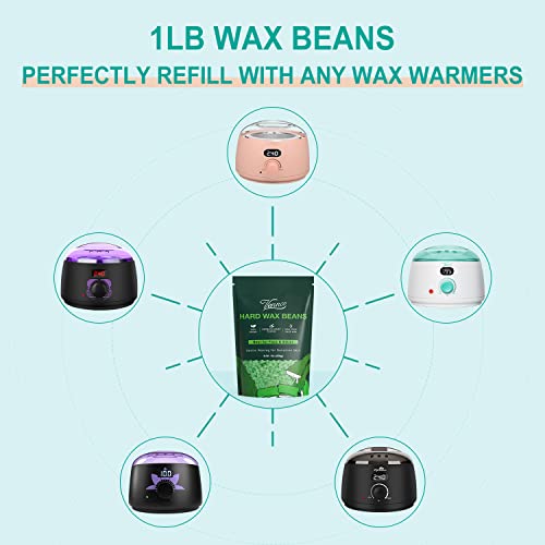 Vennco Hard Wax Beads Kit for Hair Removal, 36 Pieces Wax Beads for Full Body, Face, and Brazilian Bikini, Aloe, Lavender, Cherry Blossom - Includes Pre and Post Wax Oils