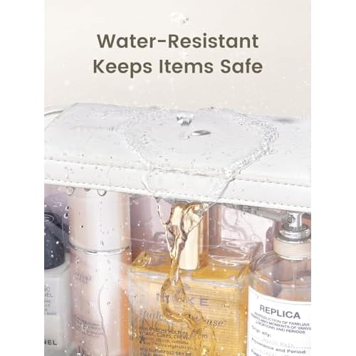 ROWNYEON Clear Makeup Case Toiletry Bag Multipurpose Travel Makeup Train Case Portable Cosmetic Organizer Transparent Storage Bag