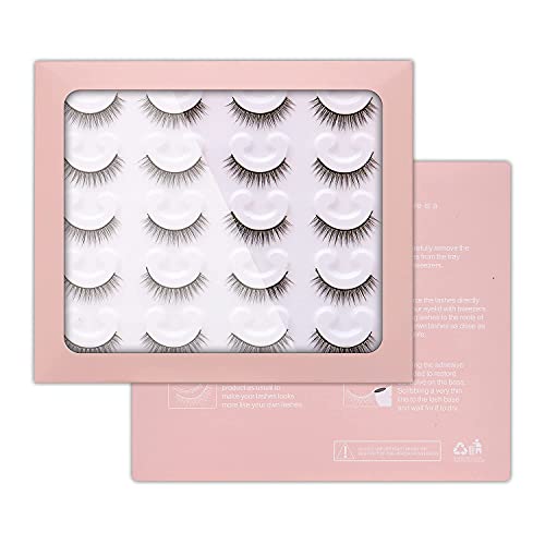 6D Wispy Short Lashes 10 Pairs - Natural Look, Reusable Fake Eyelashes