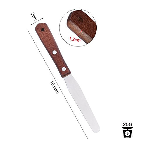 Spatula Wax, Asixx Waxing Spatula Metal Wax Mixing Knife Applicator Wood Handle Hair Removal Tool for Applying or Mixing Cartridge Wax, Hot Wax, Cold Wax, Beeswax, Etc