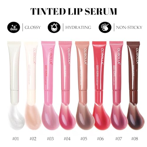 Tinted Lip Serum with Vitamins, Glossy Hydrating Lip Balm