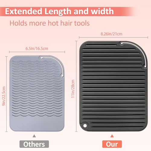 Heat Resistant Silicone Mat for Hair Tools - 11x8 Large
