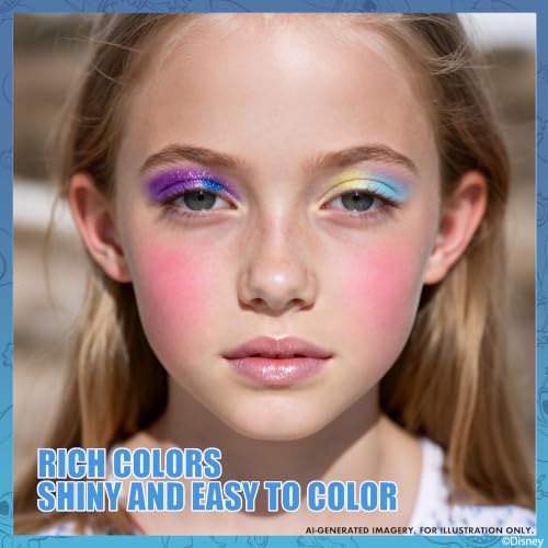 Townley Girl Stitch Fold-Out Makeup Palette Set with Mirror – Lip Gloss, Eyeshadow & Blush