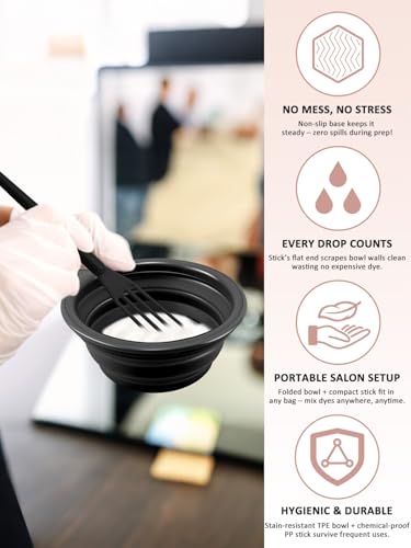 Hair Dye Bleach Kit with Brushes & Bowl Set for At-Home Coloring