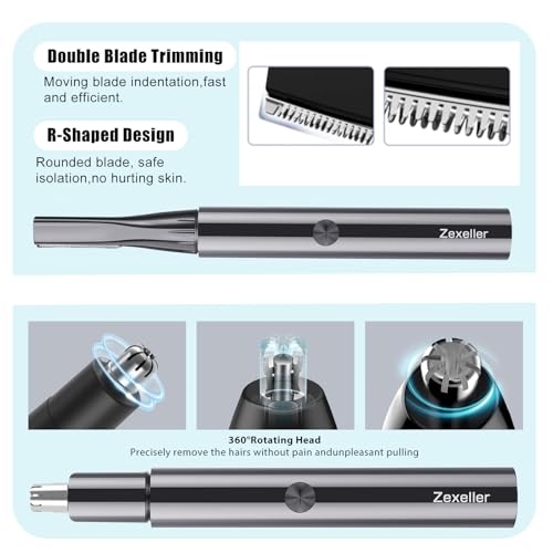 Electric Eyebrow & Nose Hair Trimmer, 7-in-1 Precision Grooming Kit: Eyebrow Trimmer, Nose Trimmer, Razor, Scissors, Tweezers | All-in-One Tool