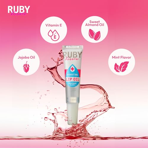 Hydrating Lip Oil Treatment Gloss - 3 Pack, Vitamin E & Jojoba, Lightweight, Repair & Protect Dry Lips - 0.33 Fl Oz