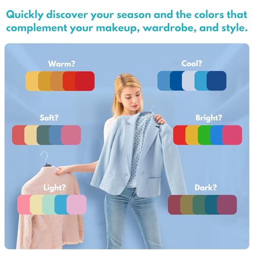 Poxo Color Analysis Draping Kit for Personal Style & Makeup – 36 Color Frames & Guide