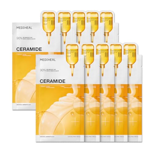 MEDIHEAL Ceramide Face Mask Sheet - 10 pcs Hydrating Vegan Mask