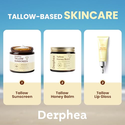 Beef Tallow Sunscreen (3 pack): SPF 50 Daily Sun Care for Extremely Sensitive, Acne-Prone & Kid-Safe Skin ? Non-Toxic Sunblock with 22% Non-Nano Zinc Oxide, Clean Formula for Face & Body