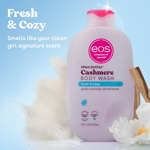 EOS Fresh & Cozy Cashmere Body Wash 16 fl oz - Creamy Gel with Shea Butter