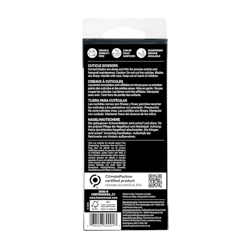 Tweezerman Precision Cuticle Scissors - Silver Ergonomic Manicure Tool