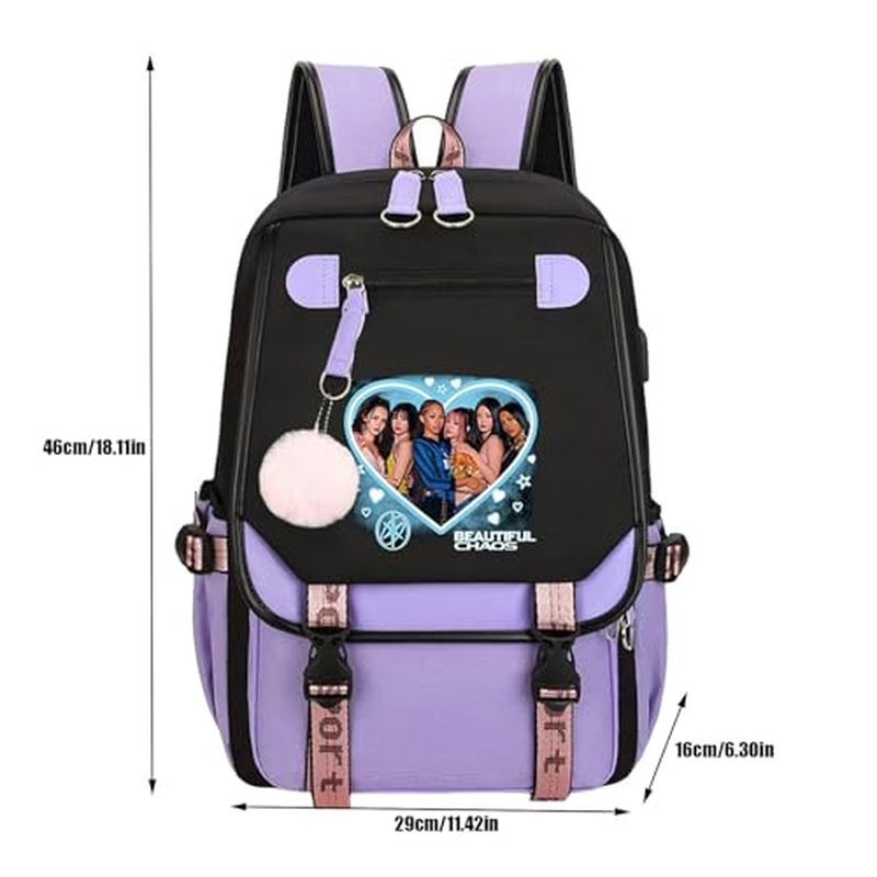 Lightweight Katseye Backpack for Girls & Teens - Durable PU Campus Bag