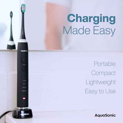 AquaSonic Electric Toothbrush Charger ? Conductive Charging Dock, Compatible with Most AquaSonic Toothbrushes ? Genuine, Authentic Parts (Black)