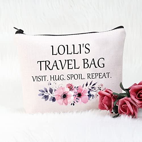 POFULL Grandma Lolli Gift Lolli To Be Gift Lolli¡¯s Travel Bag Visit Hug Spoil Repeat Travel Cosmetic Pouch (Lolli¡¯s Travel Bag)