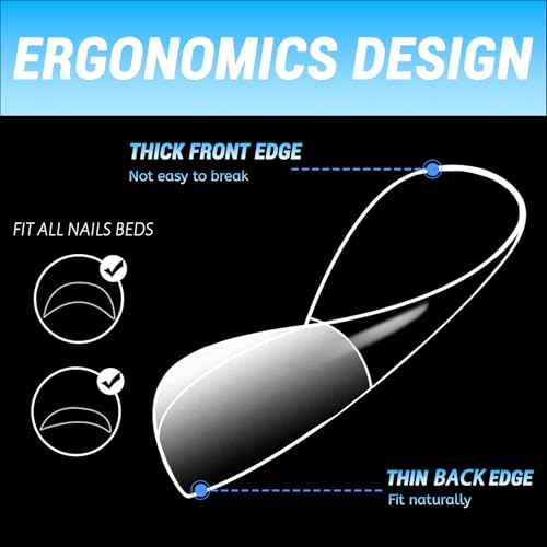 240pc Square Gel Nail Tips Medium Fake Nails for Press on Nails Clear Acrylic Nails Tips, 12 Size Full Cover Nail tips Square Soft Gel Nail Tips False Nails Extension Artificial Fingernails