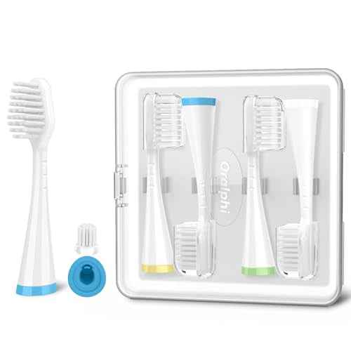 Sensitive Gum Care Replacement Brush Heads for Waterpik Complete Care 5.0/9.0 (CC-01/WP-861), STRB-3WW, Ultra Soft Bristles with Cover, Sonic Electric Tooth Brush Refill Heads (4-Pack, White)