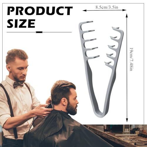 Fade Comb Professional Voluminous Wide-Tooth Texture Hair Styling Comb Set, Perfect Blending Comb Haircut Hair Tools for Home, Salon or Professional Use (2 Pack - Grey)