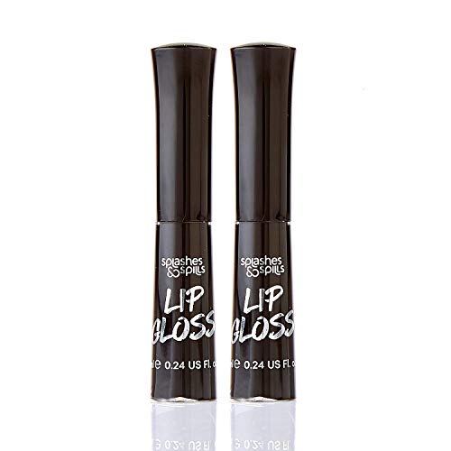 Black Lip Gloss - Moisturizing Full Coverage Shiny Finish 2 Pack