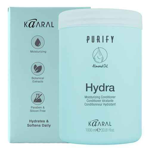 Kaaral Purify Hydra Conditioner - Moisturizing Hair Care for Women and Men - Hydrating Treatment for Dry, Damaged, Color Treated Hair - Softens, Reduces Frizz, Nourishes Curly Hair - 1000 ml