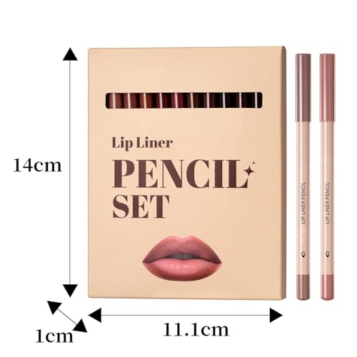 12 Colors Waterproof Lip Liner Pencil Set
