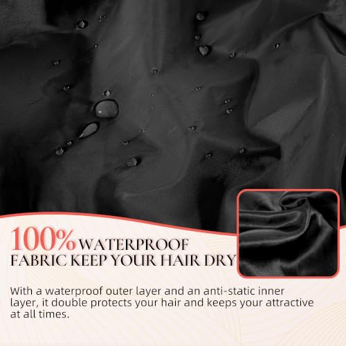 Extra Large Shower Cap for Women | Waterproof Satin Lined