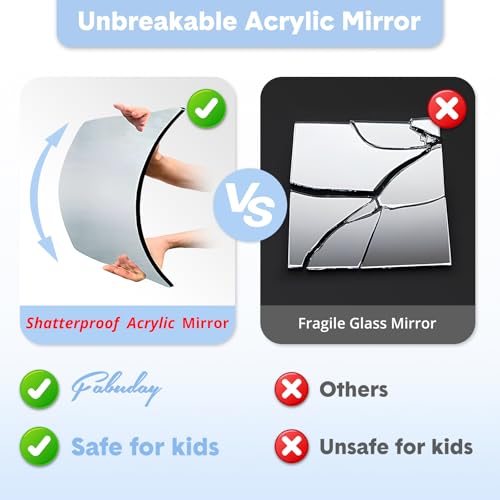 Fabuday Lighted Hanging Mirror - Rechargeable LED Folding Dance Mirror