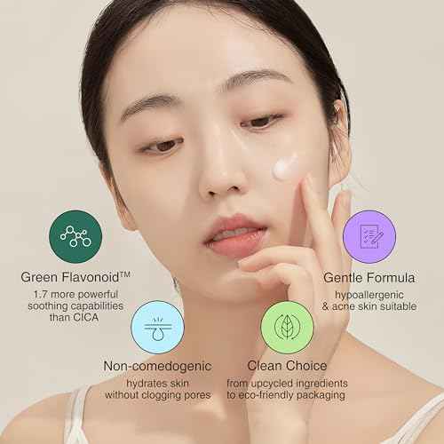 Lightweight Trouble Care Daily Moisturizer Watery Soothing Cream Centella Asiatica CICA Green Flavonoid - 1.7Oz Non-Clogging Oil Free Acne-Prone Skin Calm Redness Rosacea Korean THE LAB Blanc Doux