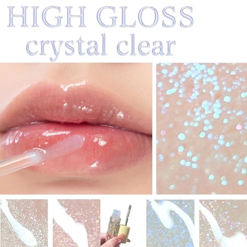 4Pcs Glitter Lip Gloss Set - Hydrating, Long Lasting Shine