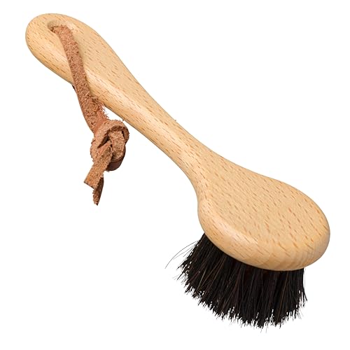 Redecker Ionic Face & Body Brush ? Oiled Beechwood Handle, Bronze Wire & Horsehair Bristles for Circulation, Detox & Skin Revitalization ? Sustainable, Spa-Like Daily Care, Made in Germany