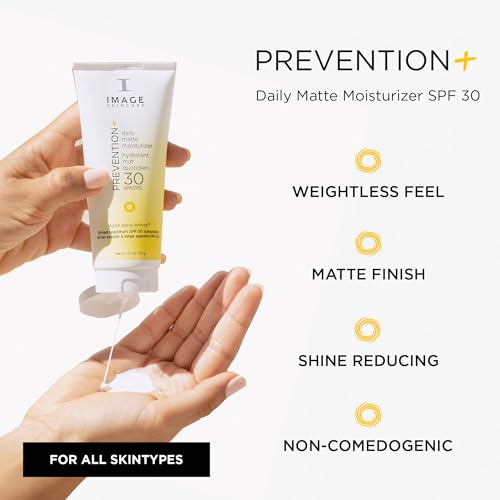 IMAGE Skincare, PREVENTION+ Daily Matte Moisturizer SPF 30, Zinc Oxide Mattifying Face Sunscreen Lotion, Amazon Exclusive, 3.2 oz