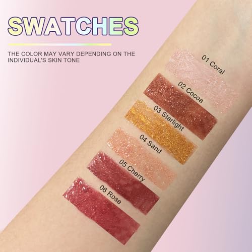 Liquid Glitter Eyeshadow, Multiuse Glitter Makeup for Eyes and Lips, Shimmer Eye Makeup, Highly Pigmented and Buildable, Long Lasting Eye Shadow Cream, Blendable-Starlight