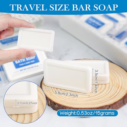 100 Pack Mini Travel Size Bar Soap Bulk,0.53 oz/15 grams Individually Wrapped Small Disposable Hotel Soap Bars Toiletries for Church,Homeless Gifts,Bathroom,Guest