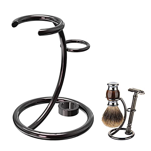 Linkidea Shower Shaving Brush Stand, Safety Razor Holder, Compatible with Vikings Blade Chieftain, Emperor Augustus Razor (Brushed Nickel)