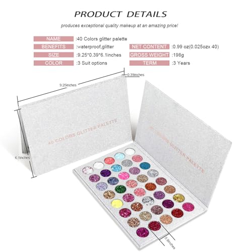 40 Colors Glitter Gel Set - No Glue, Quick-Dry Formula