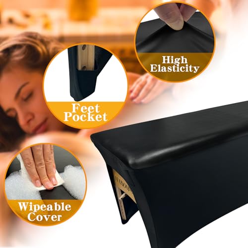 Waterproof PU Leather Lash Bed Cover - Wipeable 6ft Massage Table Cover