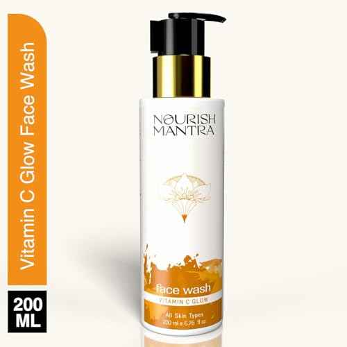 Nourish Mantra Vitamin C Glow Face Wash | Gently Cleanses the Skin | Infused With Vitamin C, Aloe Vera, & Vitamin E | Suits All Skin Types | For Men & Women | 200 ml