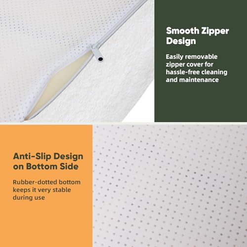 FAHKNS Lash Bed Topper Milky White 70.8 x 23.6 in Ergonomic High-Density Foam