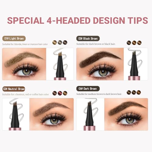 Microblading Eyebrow Pencil 4-Tip - Waterproof Dark Brown