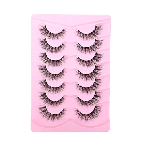 7 Pairs Dramatic Fluffy False Eyelashes 7-13mm Black Band