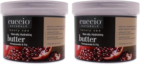 Cuccio Naturale Butter Blends - Ultra-Moisturizing, Renewing, Smoothing Scented Body Cream - Deep Hydration For Dry Skin Repair - Made With Natural Ingredients - Pomegranate & Fig - 26 Oz (Pack of 2)