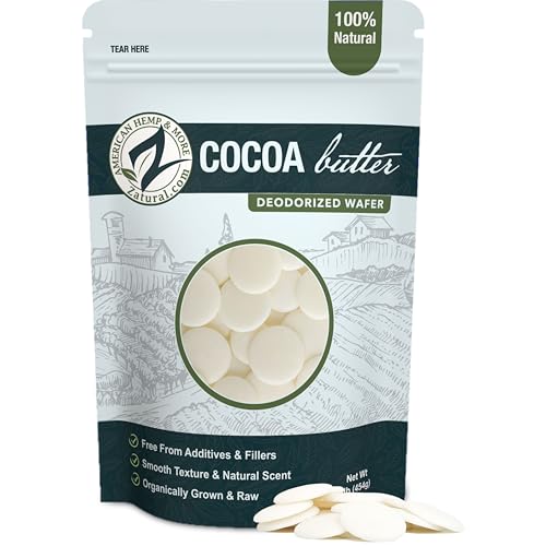 Zatural Raw Cocoa Butter Wafers Deodorized ? 100% Pure Food-Grade Prime-Pressed Cocoa Butter, Neutral Scent, for DIY Lotion Lip Balm Soap Chocolate & Candles (16 oz Wafers)