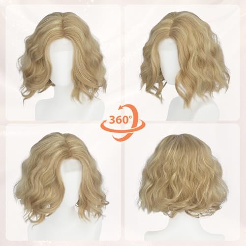 Haloo 11-Inch Blonde Bob Wig - Soft Wavy Lace Front for Women