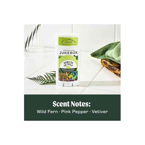 JUKEBOX Natural Deodorant for Women?Born to Be Wild Scent-Aluminum-Free, No Baking Soda, No Harsh Chemicals, Odor Blocking Technology, Wild Fern, Pink Pepper, Vetiver-a Dr. Squatch Brand-2.65oz