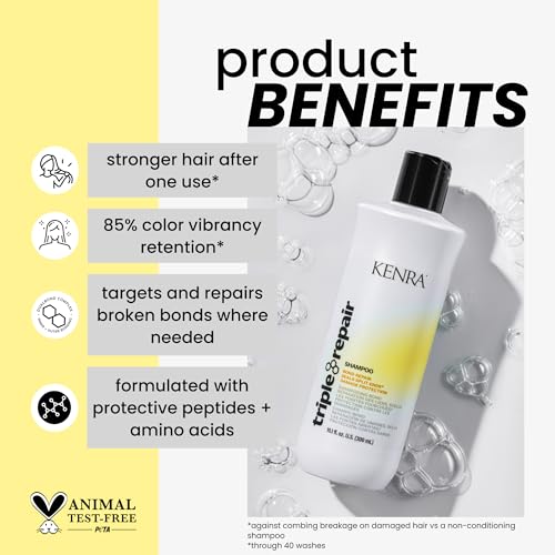 Triple Repair Shampoo | Targets & Repairs Weak or Broken Bonds | Split Ends | Damaged Hair | Bond Builder | Sulfate-Free