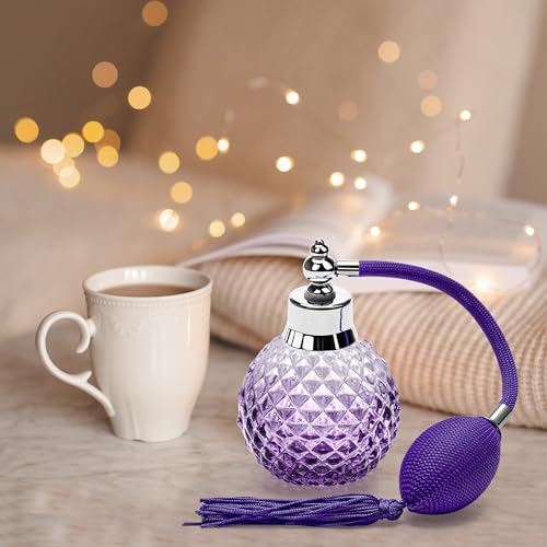 Coolrunner 100ml Refillable Vintage Style Crystal Perfume Atomizer - Purple
