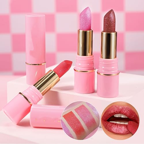 Metallic Shimmer Lipstick - Shiny Diamond Finish, Waterproof