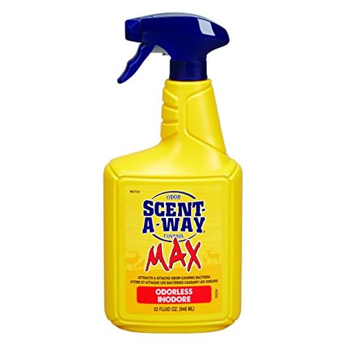 Hunters Specialties Scent-A-Way MAX 32oz Liquid Body Soap & Shampoo, Green, 32 oz & 07741 Saw Max Spray Odorless, 32 oz, Multi